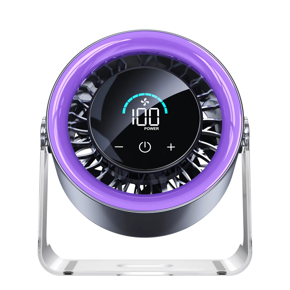 Coolhill Desktop Fan Turbo Table Fan Travel Vacation Essentials for Office 100-Speed Digital Display Low Noise Rechargeable Battery Dual Adjustment Modes Quiet Cooling Quiet Desk Fan Portable