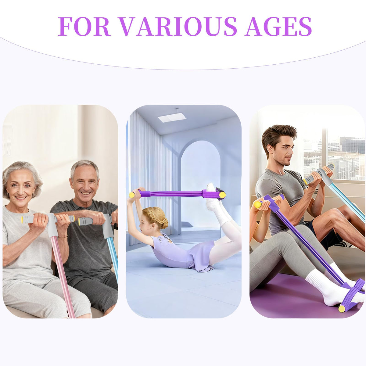Multifunction Pedal Resistance Trainer with 6 Tubes