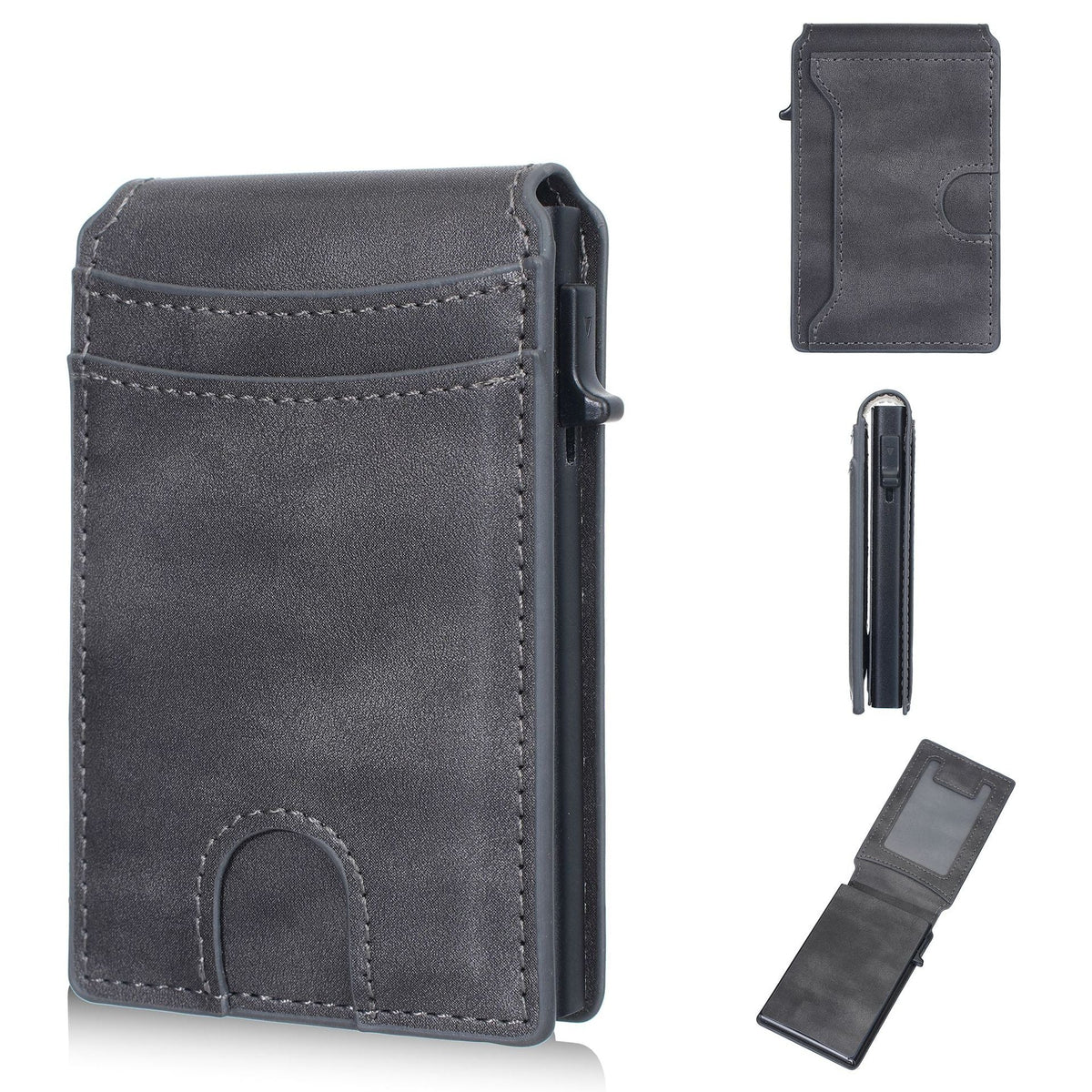 🔥2026 New Wallet for Men - Pop Up Case, Cash Slot, and Credit Card Slot - Aluminum Wallet with RFID Blocking, Minimalist Leather Wallet Front Pocket with ID Window