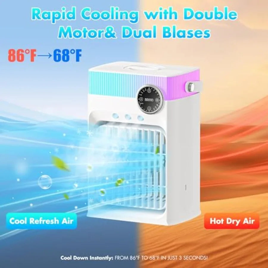 CYIKE Portable Air Conditioners Mini AC Unit Cooling Fan for Bedroom 1200ML