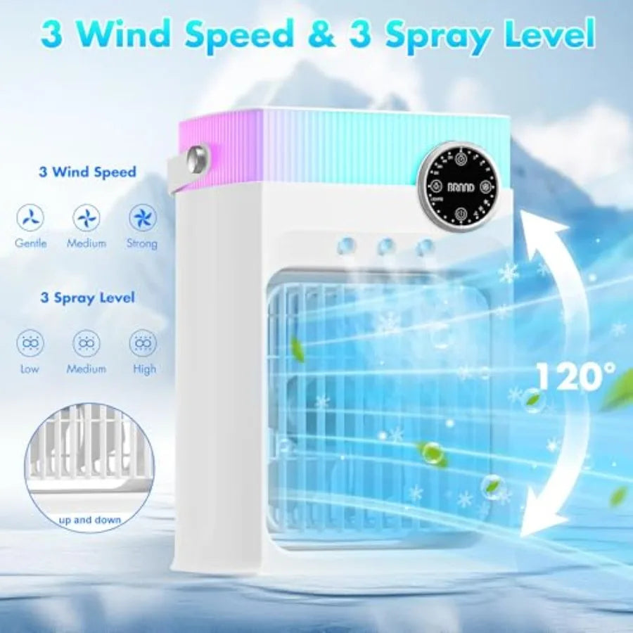 CYIKE Portable Air Conditioners Mini AC Unit Cooling Fan for Bedroom 1200ML