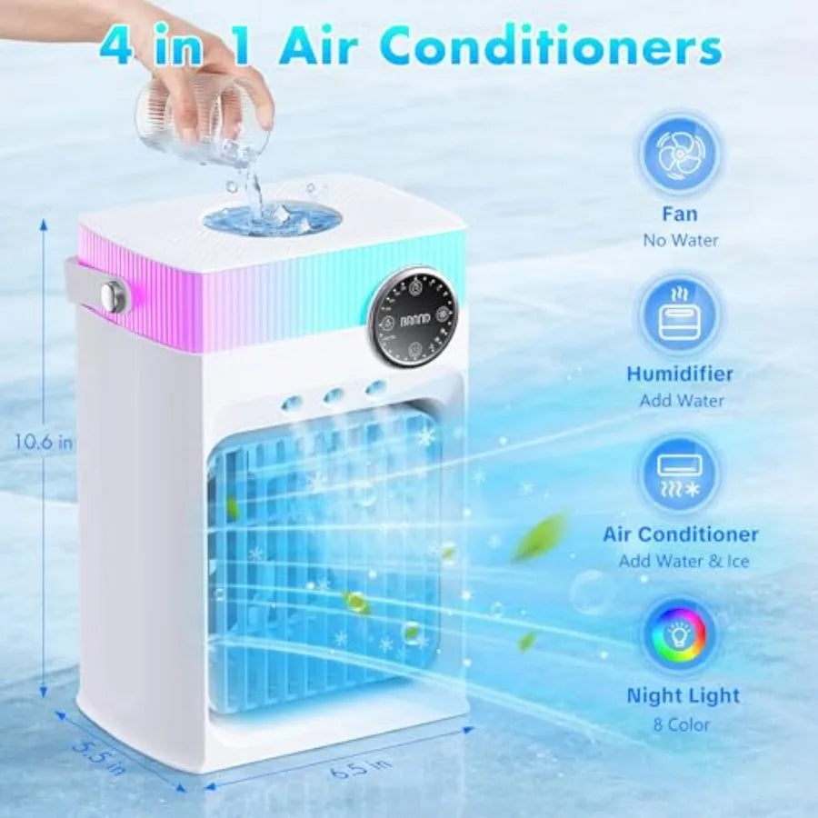 CYIKE Portable Air Conditioners Mini AC Unit Cooling Fan for Bedroom 1200ML